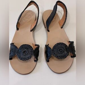 Jack Rogers Women’s leather Sandals – Size 9M – Black – Like New vacation